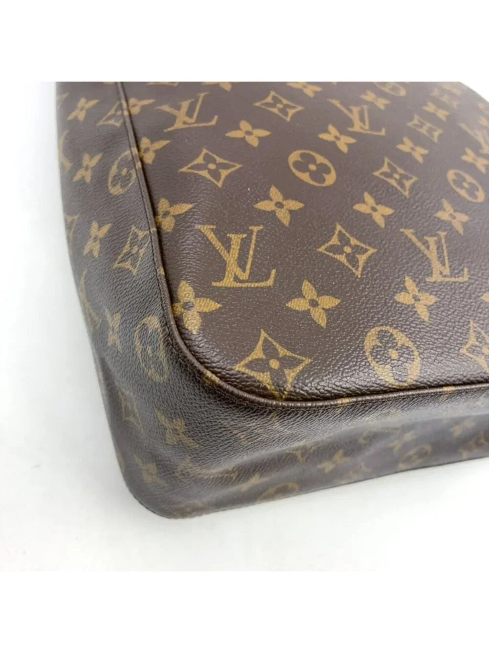 Louis Vuitton Looping GM Monogram Leather Brown Light Shoulder Bag Gold
